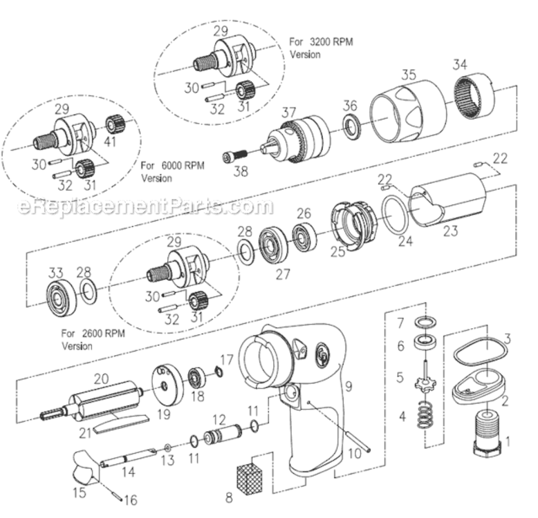 Page A Diagram and Parts List for CP1117P26 6151580140 Chicago Pneumatic Drill